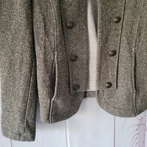 Tommy Hilfiger Tweed Open Front Cardigan Military Jacket, Women’s M, Olive Green - Picture 2 of 9